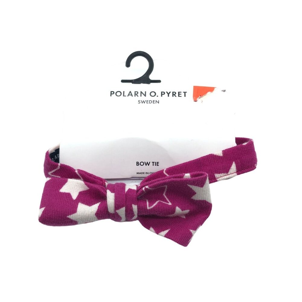 Polarn O. Pyret Pink Star Print Cotton Bow Tie